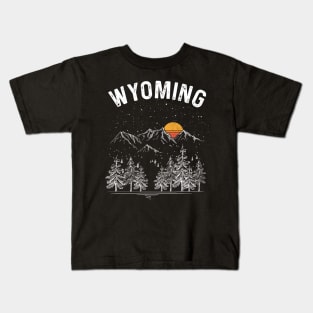 Vintage Retro Wyoming State Kids T-Shirt